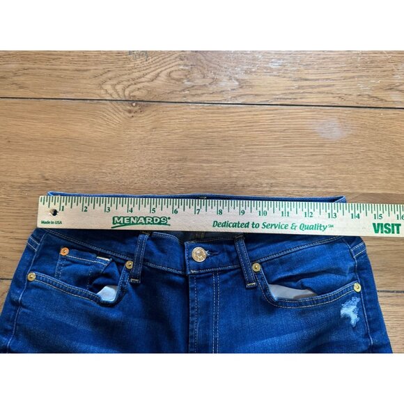 7 For All Mankind Dark Wash b(air) Denim Roxanne Ankle Blue Jeans Size 29 Preppy - Picture 3 of 16